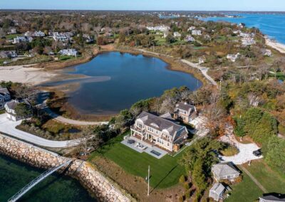 drone shot of Chatham property built by Harbor Builders LLC