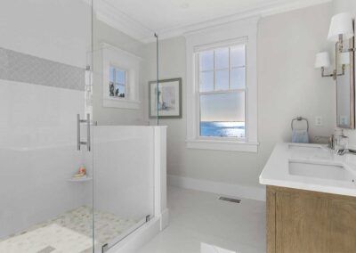bathroom with large walk-in shower