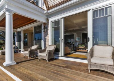 Wicker chairs on the deck