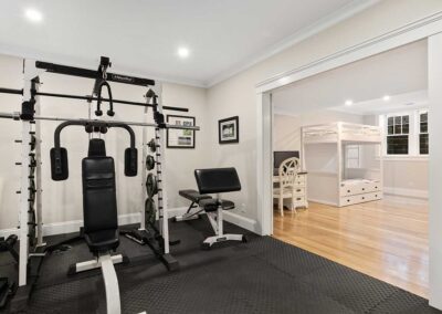 Exercise room and bunk bed bedroom
